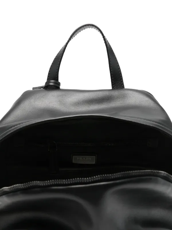 Prada レザー バックパック | ブラック | FARFETCH JP