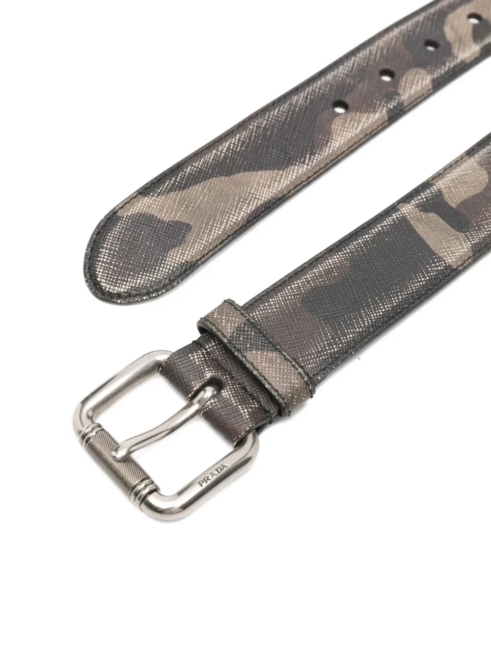 Prada Gespriem met camouflageprint Bruin