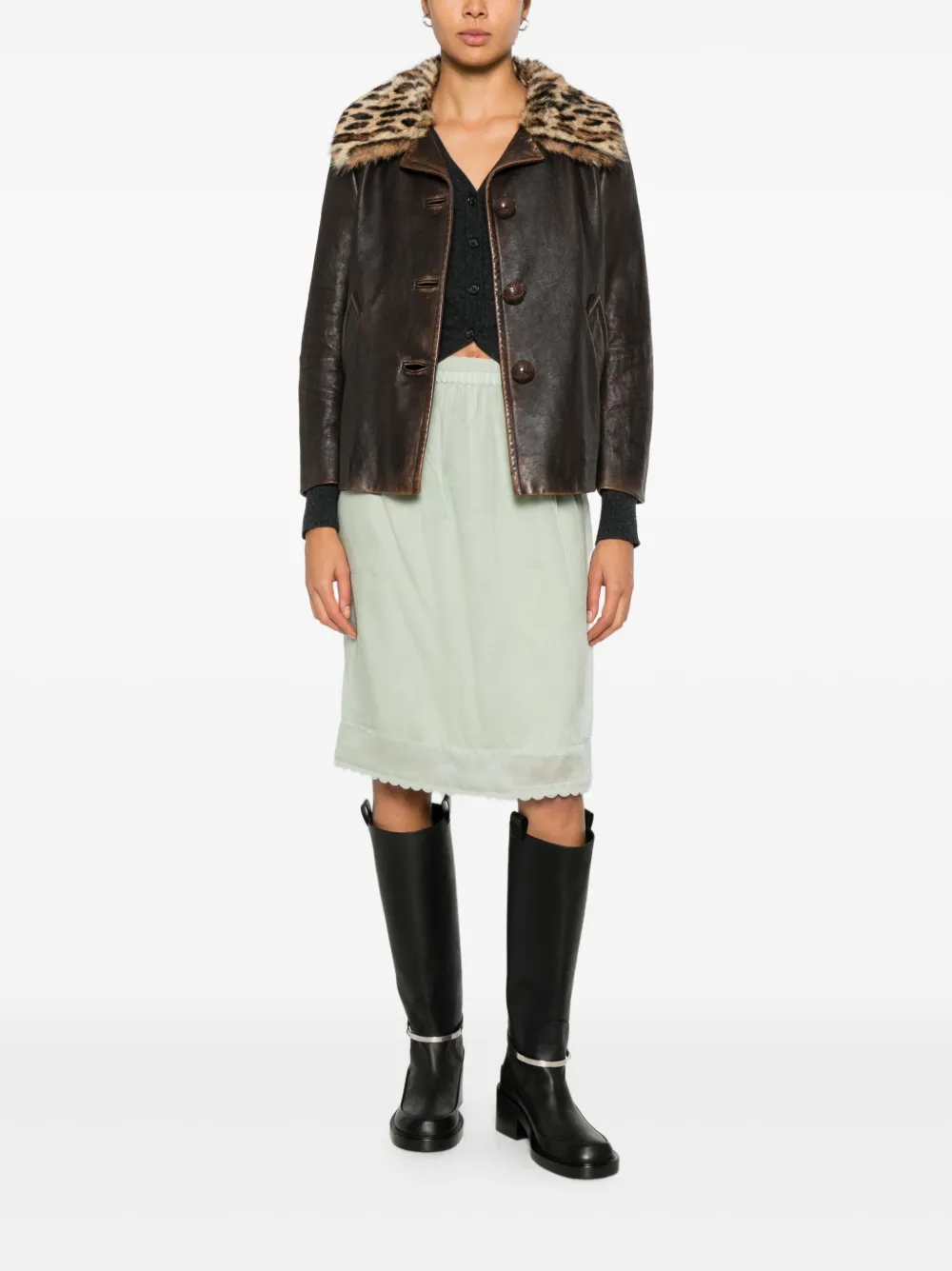 Prada Jack met knoopsluiting Bruin