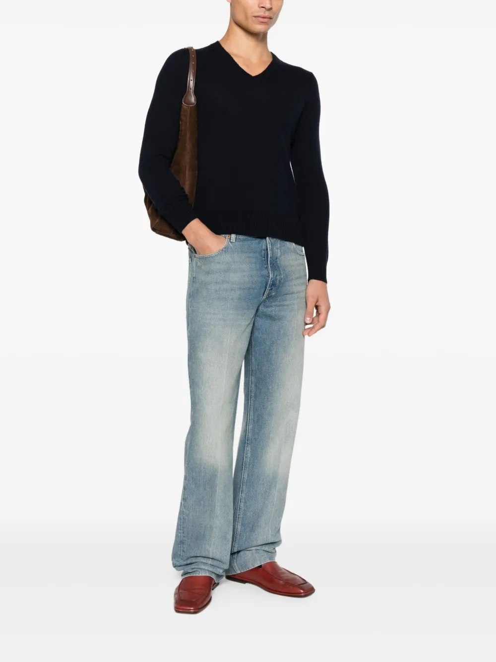 Prada Trui met V-hals - Blauw
