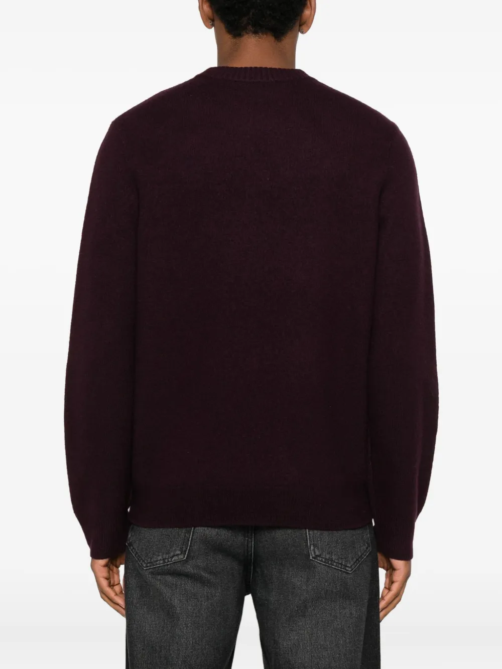 Apc Jay Varsity-logo Crew-neck Sweater In Burgundy