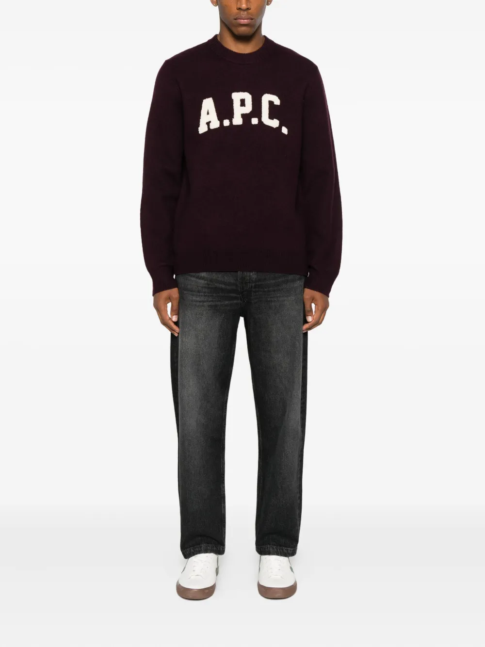 A.P.C. Jay trui met ronde hals en logo - Rood