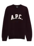 A.P.C. Jay varsity-logo crew-neck sweater - Red