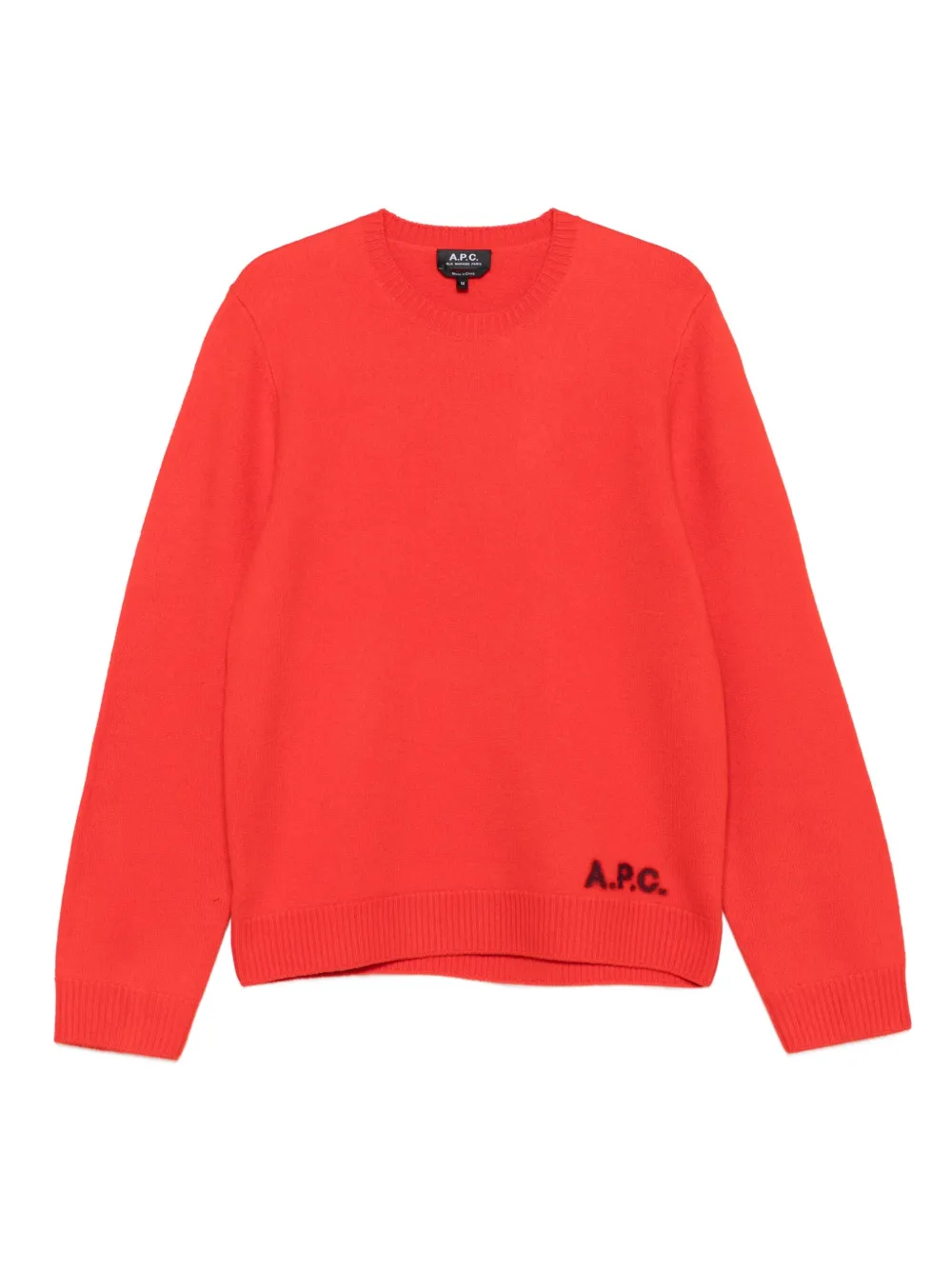 A.P.C. logo-embroidered crew-neck sweater | Red | Image 1