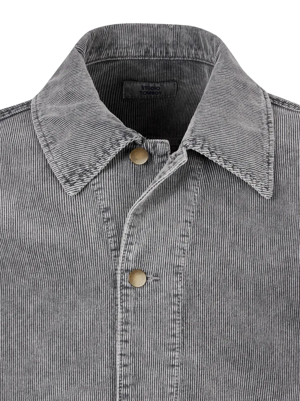 Studio Tomboy Corduroy Button-fastening Shirt Jacket In Gray