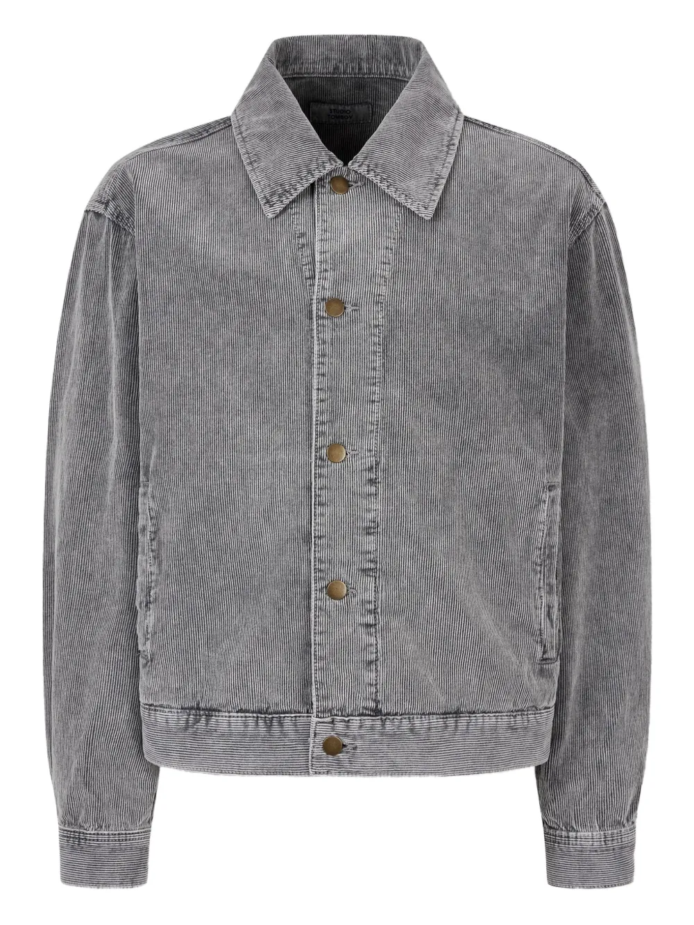 Studio Tomboy Corduroy Button-fastening Shirt Jacket In Gray