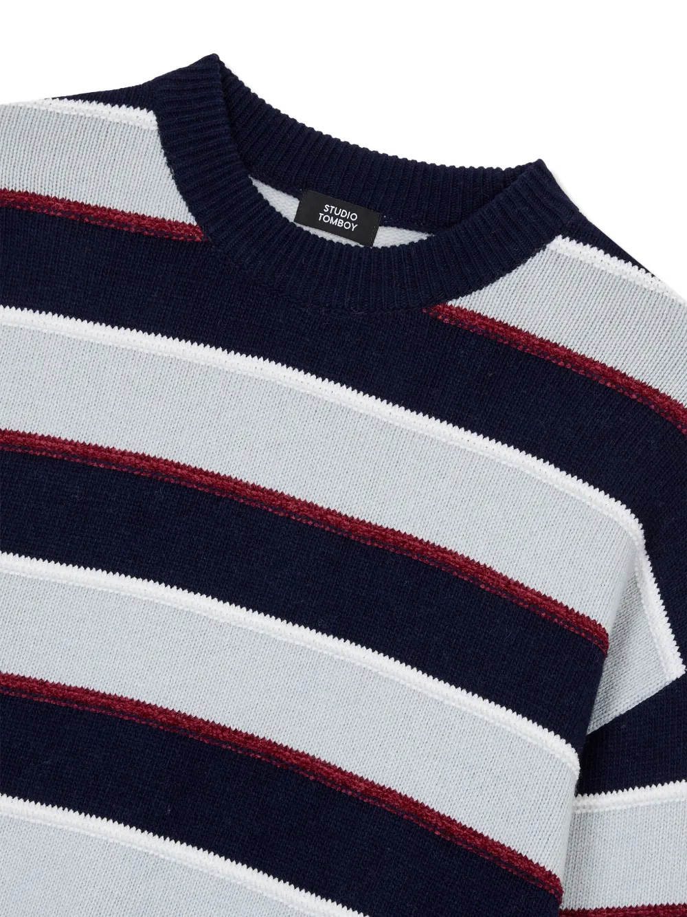 Studio Tomboy Multi-stripes Wool-blend Sweater In Blue