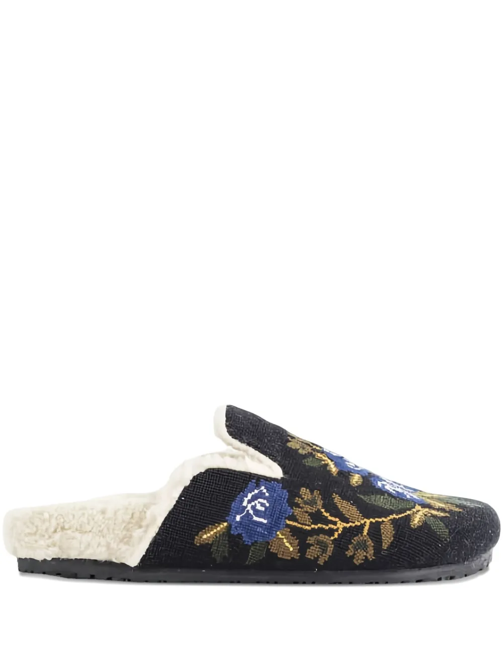 Baziszt floral-embroidered flat mules - ブラック Baziszt floral-embroidered flat mules - ブラック