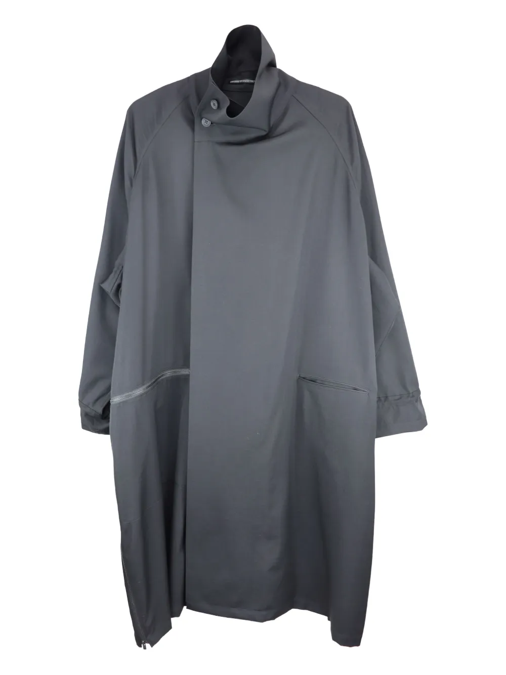 Yohji Yamamoto stand-collar zip-detail coat | Grey | Image 1