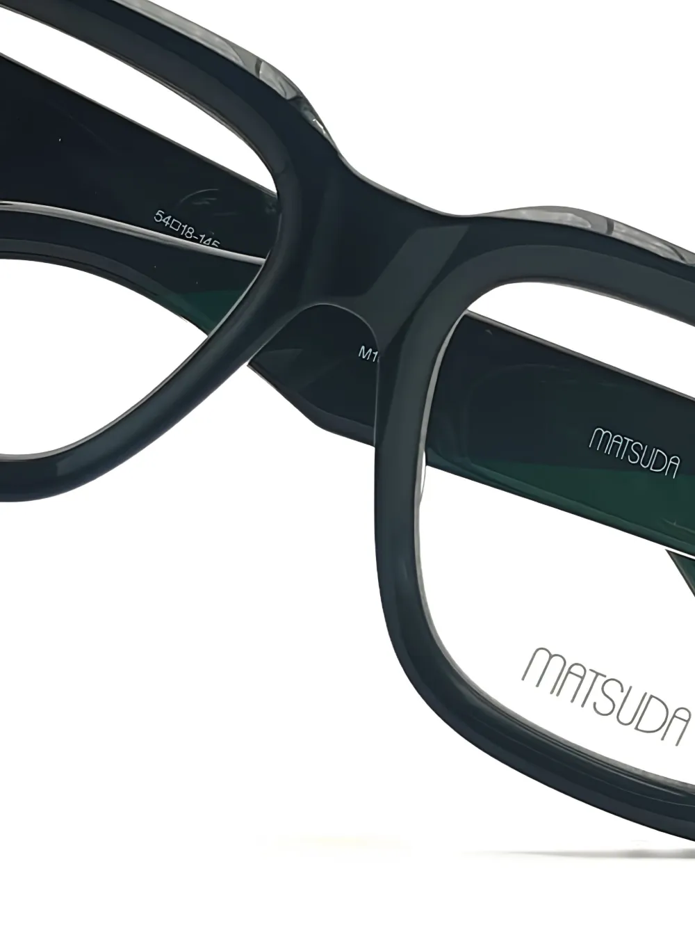 Matsuda Bril met rechthoekig montuur en details op de pootjes Zwart