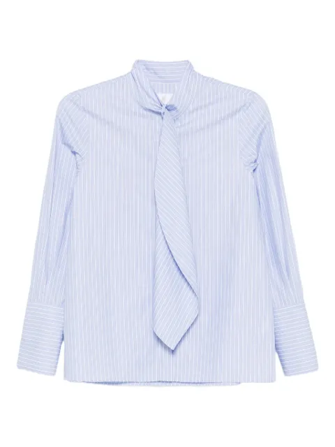TRAME AUREE stripe-pattern tie-neck shirt