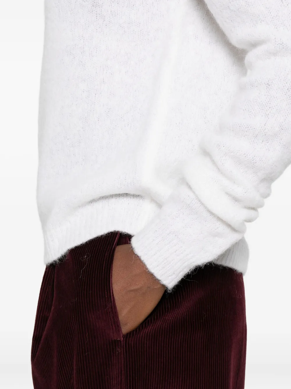 Base White Raglan-sleeve Sweater In White