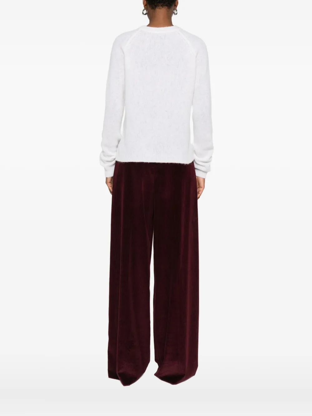 Base White Raglan-sleeve Sweater In White