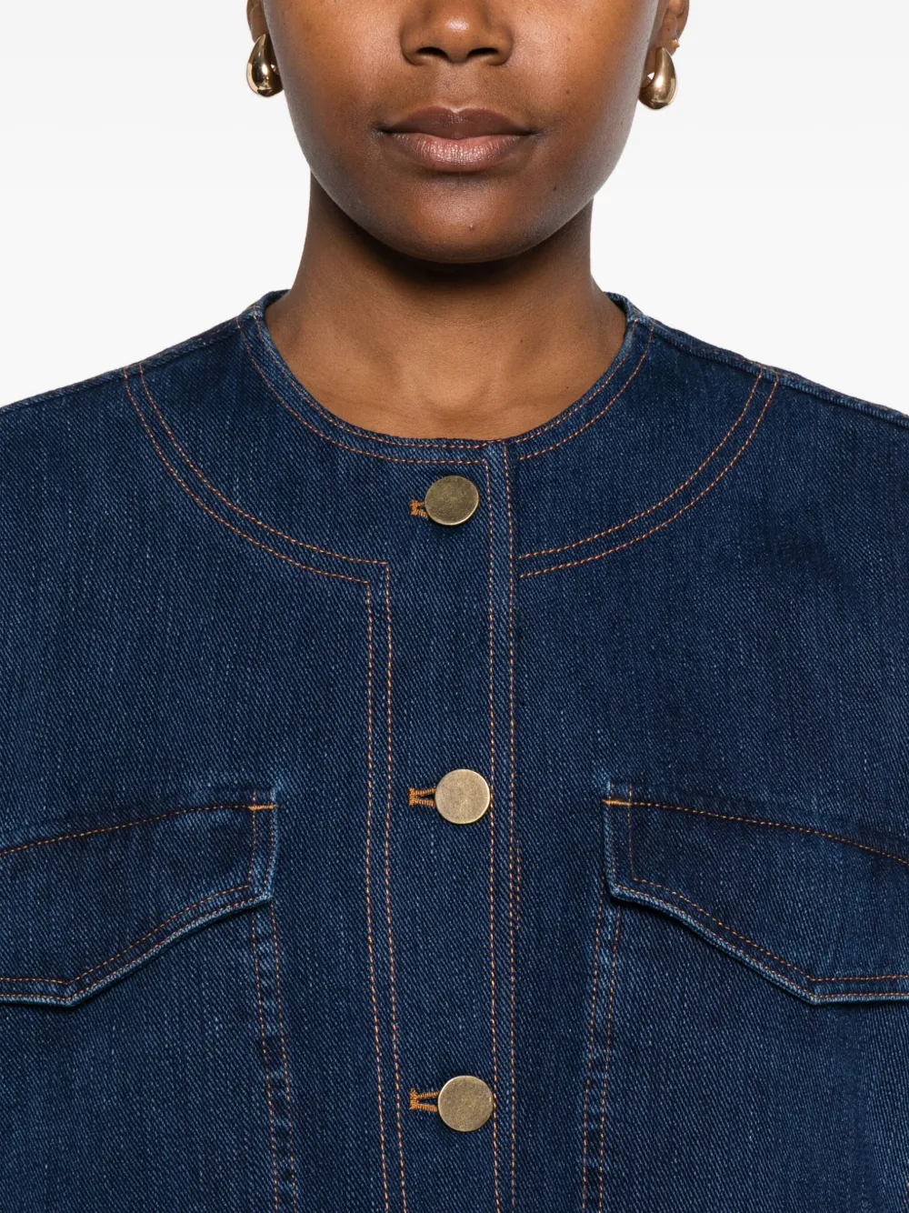 Forte Forte Cotton Overshirt With Chest And Patch Pockets In Blue