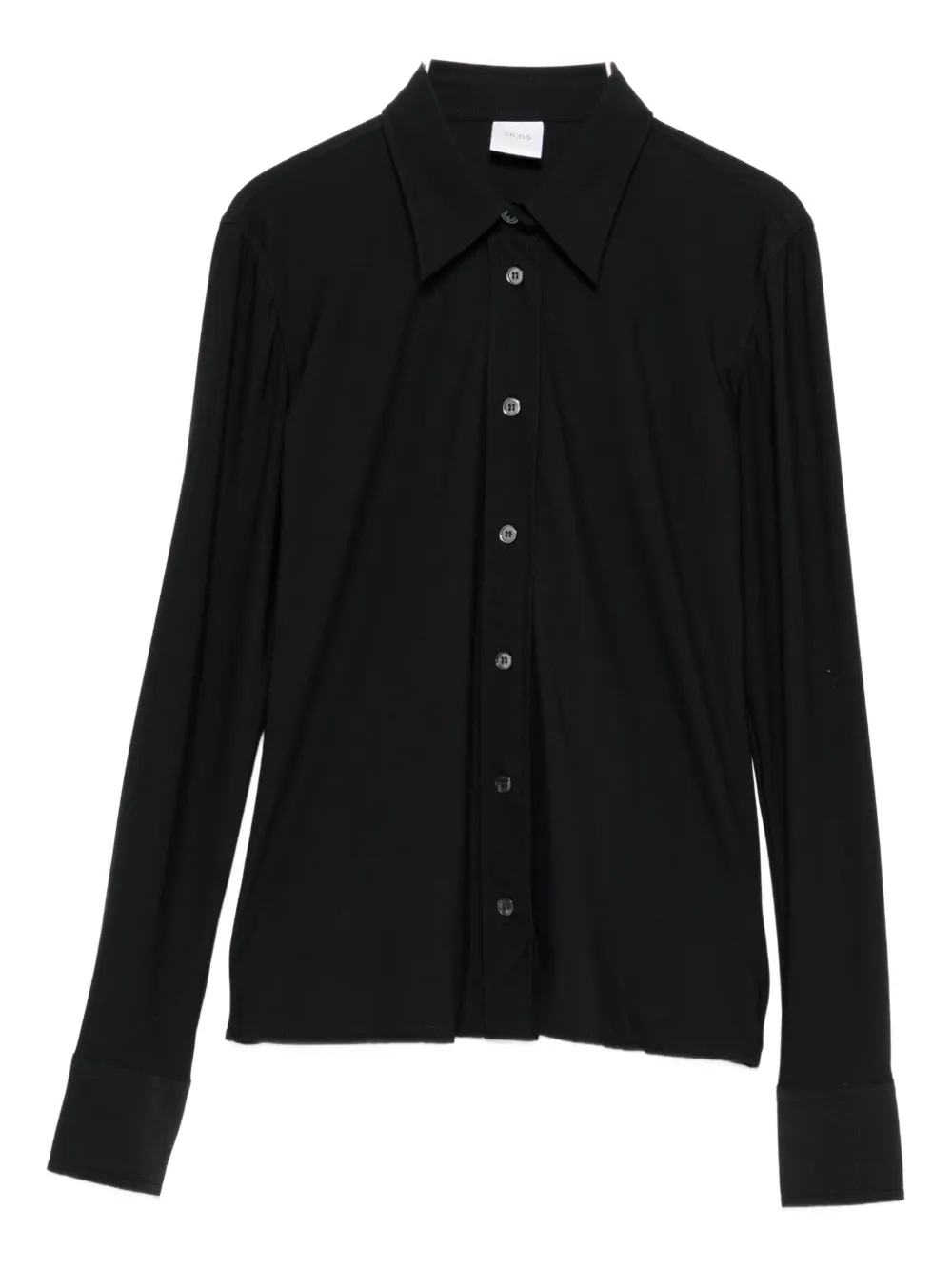 Caliban button-front long-sleeve shirt | Black | Image 1