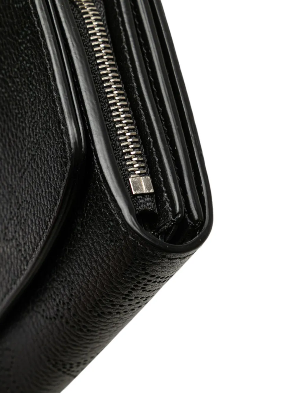 Pre-owned Louis Vuitton 2021-2025 Monogram Mahina Iris Compact Wallet Small Wallets In Black