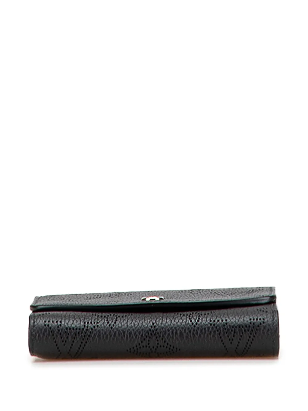 Pre-owned Louis Vuitton 2021-2025 Monogram Mahina Iris Compact Wallet Small Wallets In Black