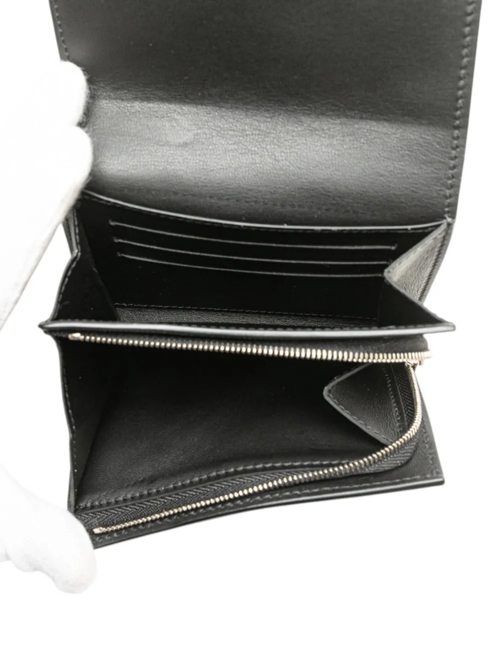 Pre-owned Louis Vuitton 2021-2025 Monogram Mahina Iris Compact Wallet Small Wallets In Black