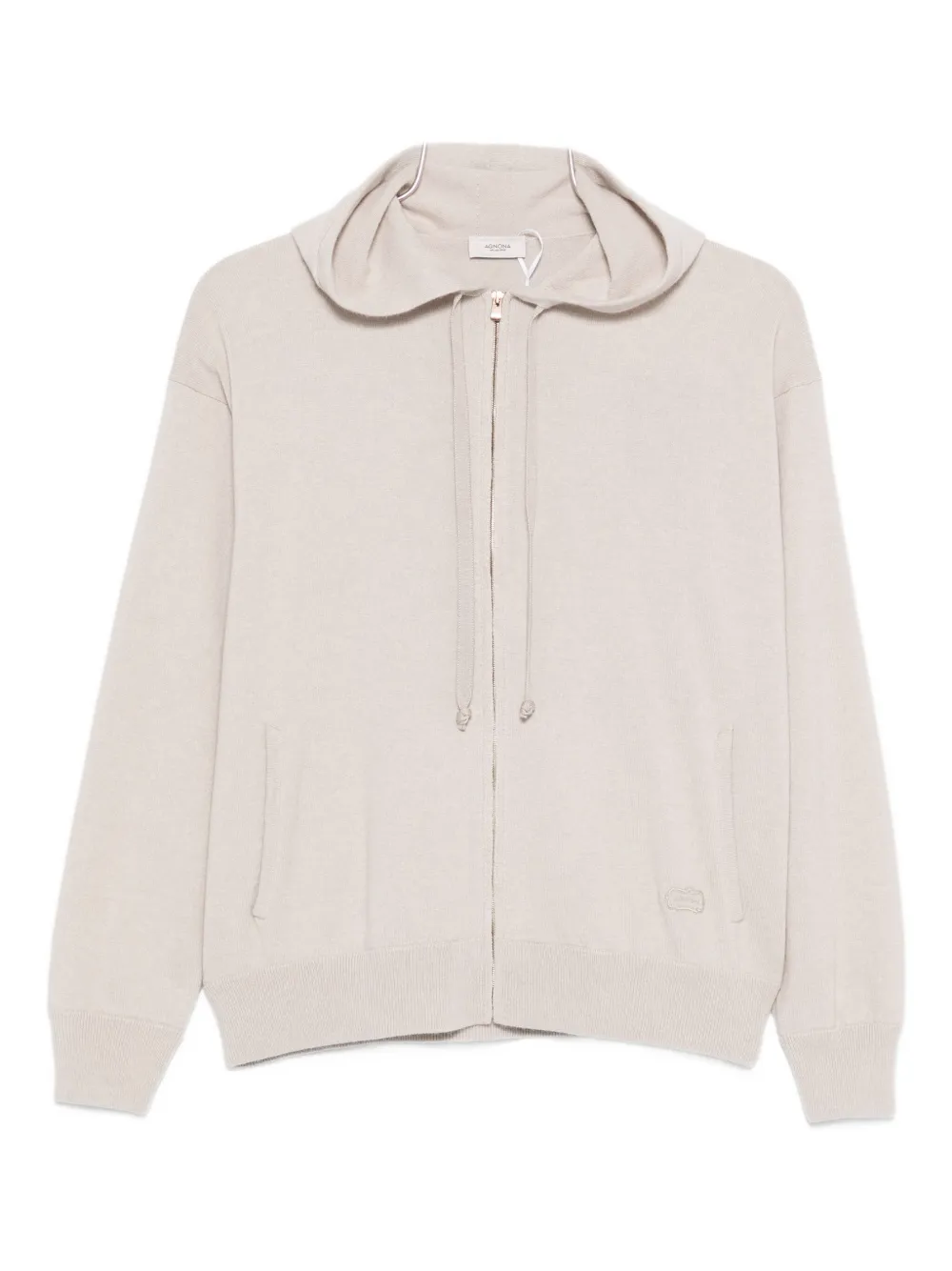 Agnona zip-fastening hoodie | Neutrals | Image 1