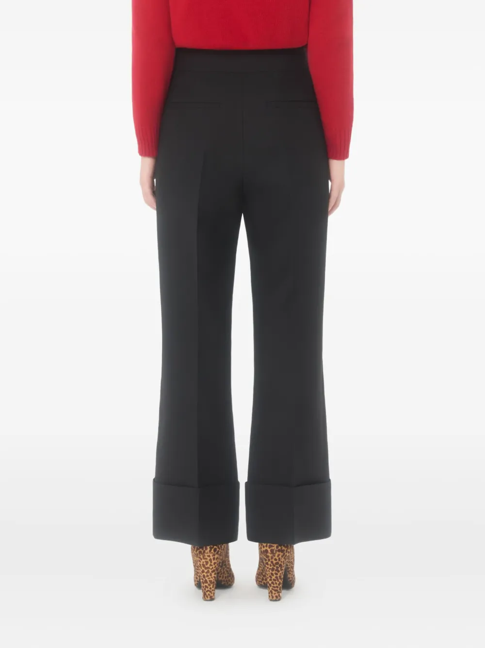 Valentino Cuffed Trousers In Black
