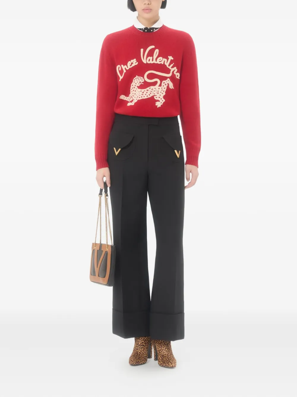 Valentino Garavani cuffed trousers - Zwart