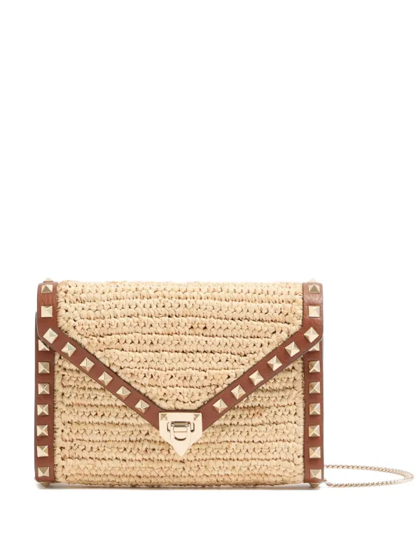Valentino Garavani Mini Rockstud Raffia Bag in Neutrals