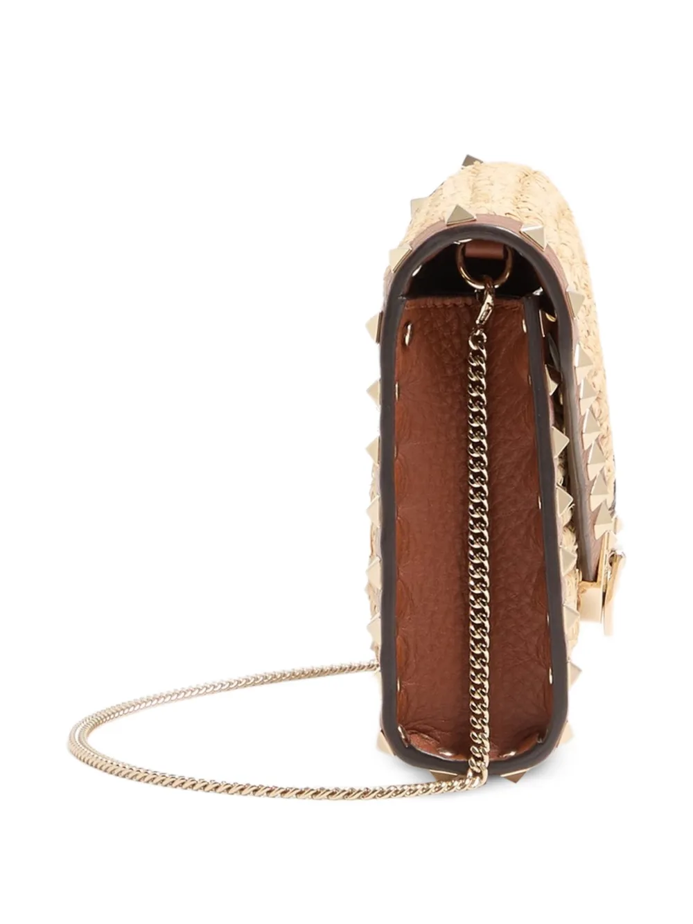 mini rockstud raffia bag