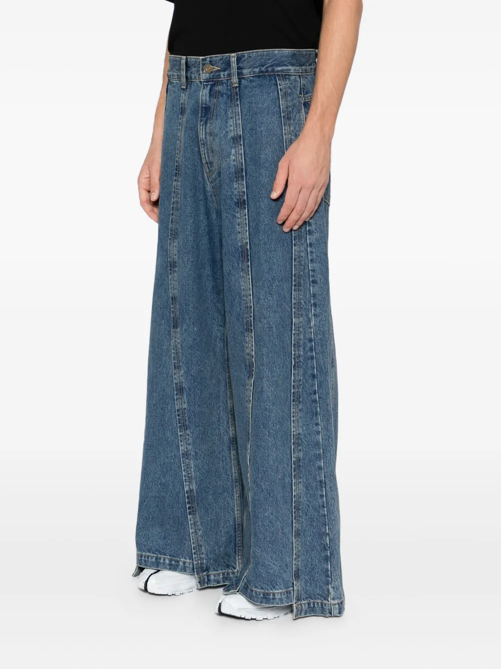 SONGZIO Bias jeans met uitgesneden details Blauw