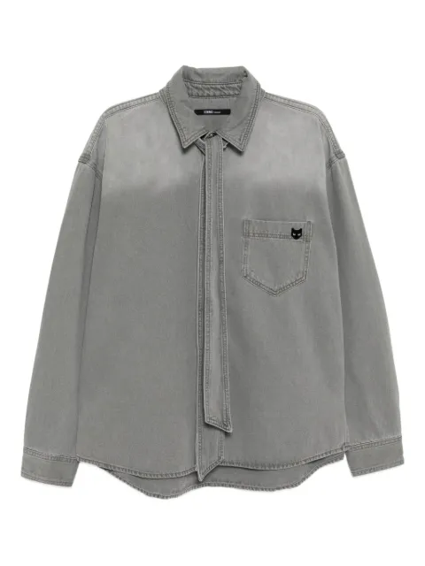 SONGZIO camisa de mezclilla con gato bordado