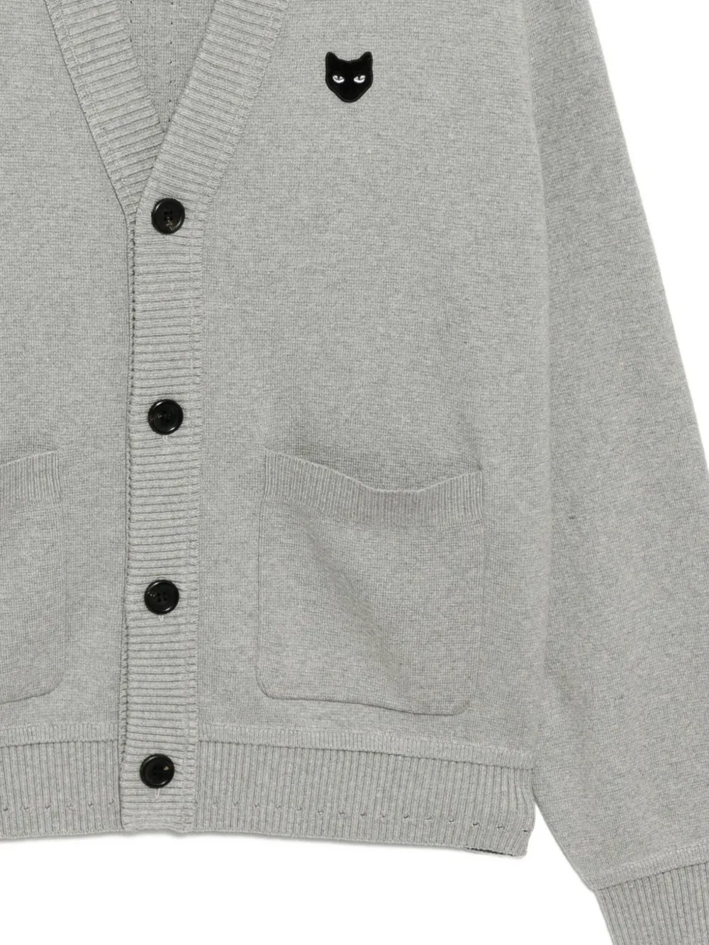 Songzio Cat-embroidered Cardigan In Gray