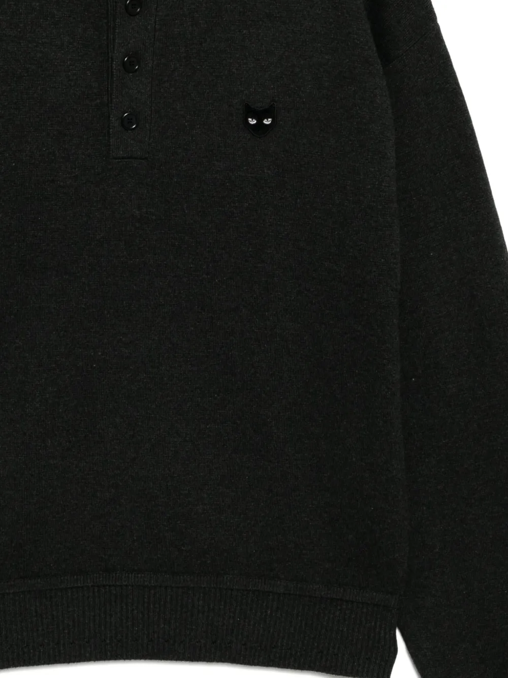 Songzio Cat-embroidered Sweatshirt In Black