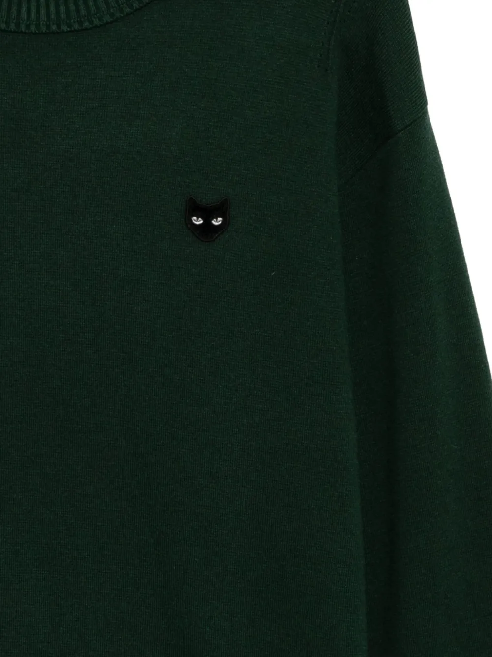 Songzio Cat-embroidered Sweatshirt In Green