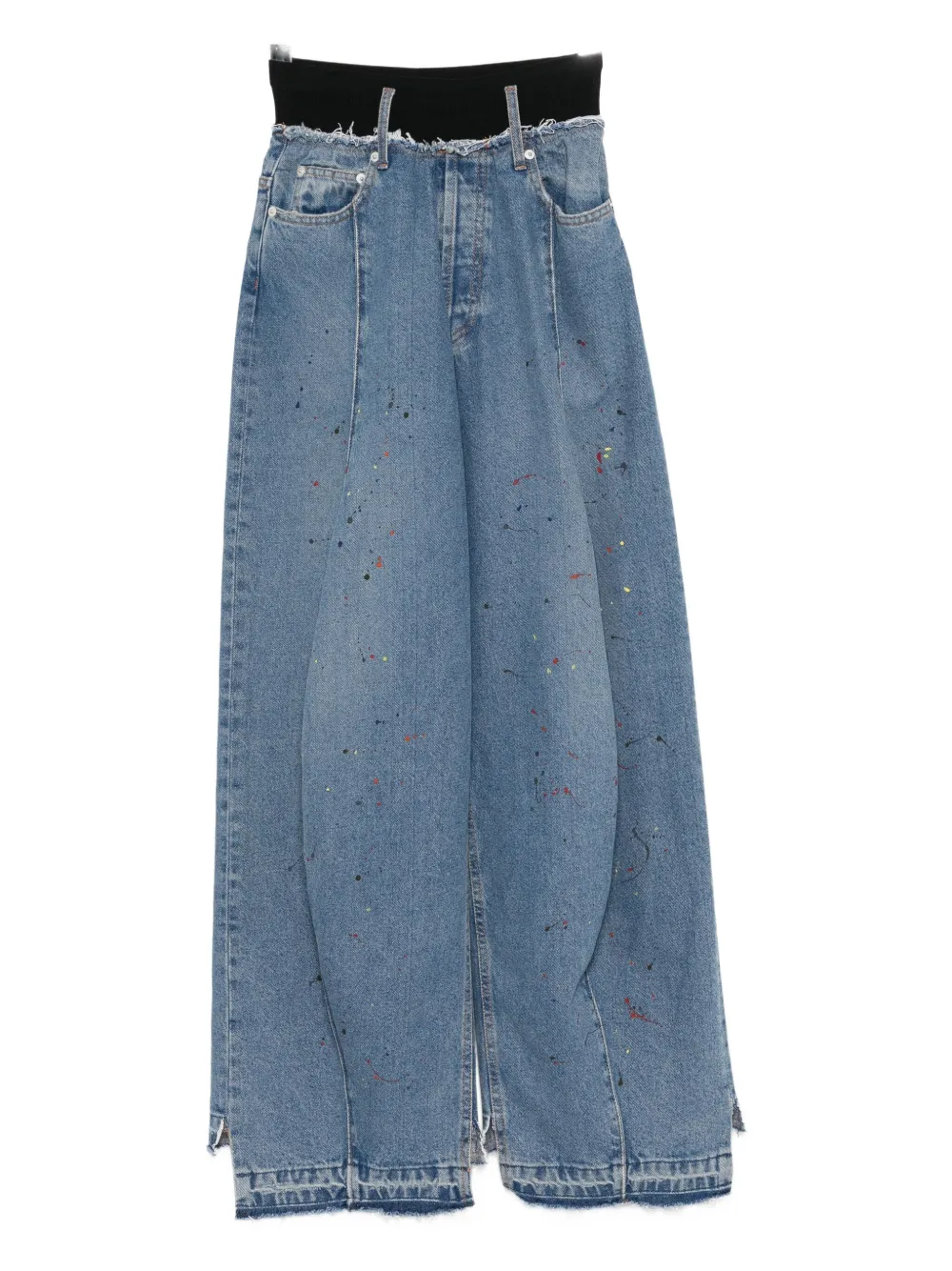 Alainpaul Paint-splash Jeans In Blue