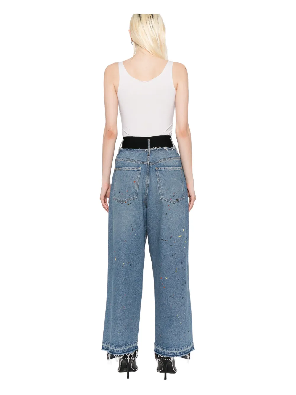 Alainpaul Paint-splash Jeans In Blue