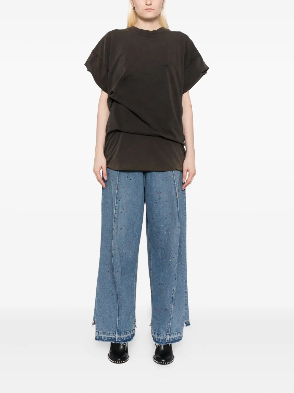 ALAINPAUL paint-splash jeans - Blauw