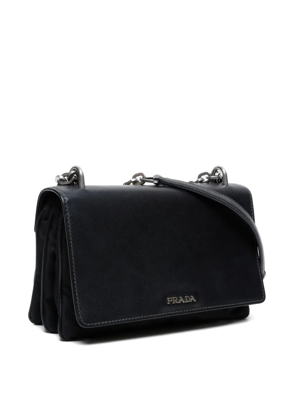 Pre-owned Prada 2000-2020s Medium Leather Shoulder Bag In Black