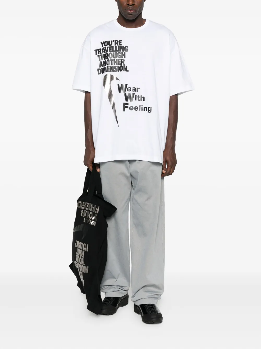 Black Comme Des Garçons Printed T-shirt In White