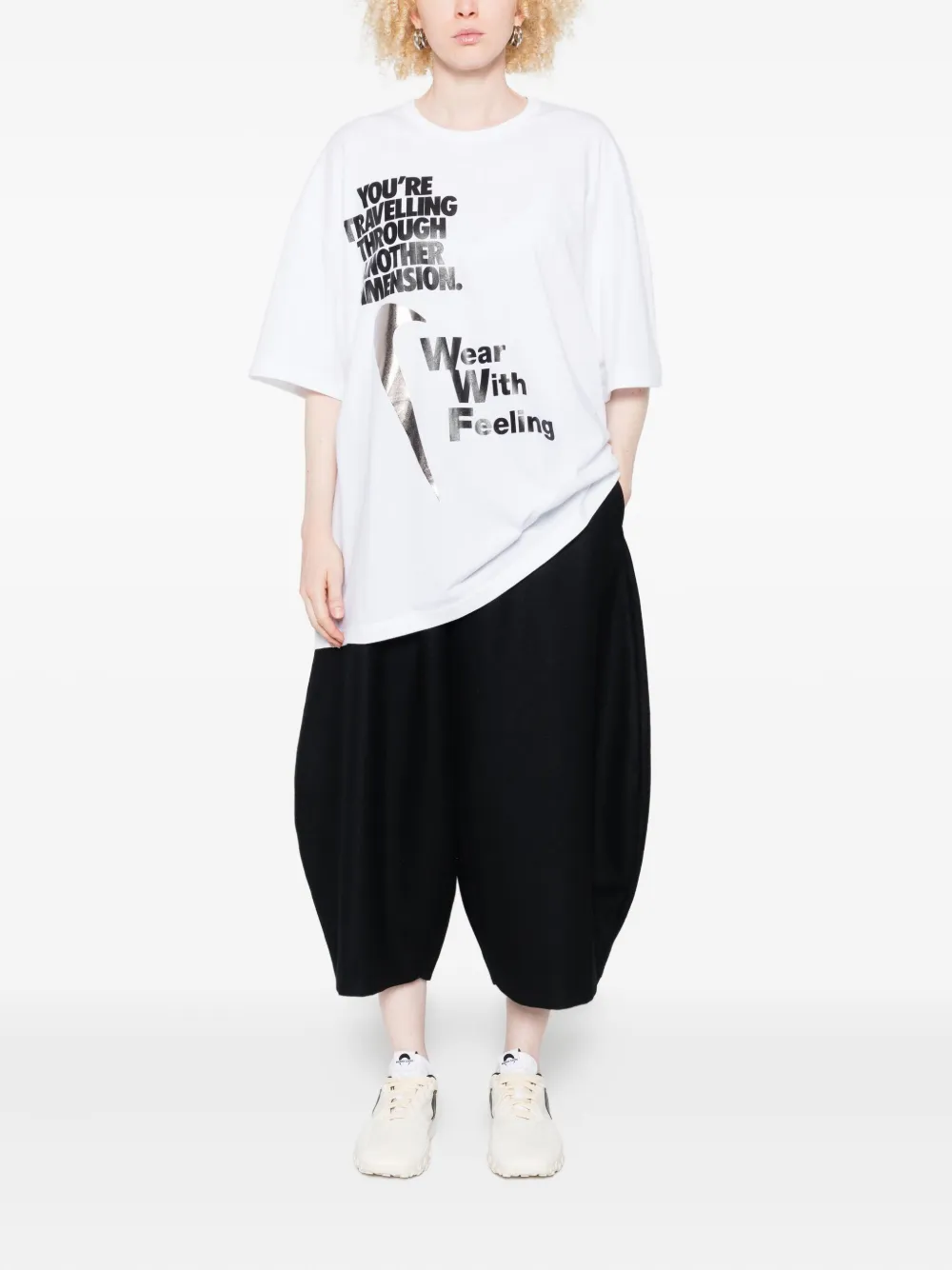 Black Comme Des Garçons Printed T-shirt In White
