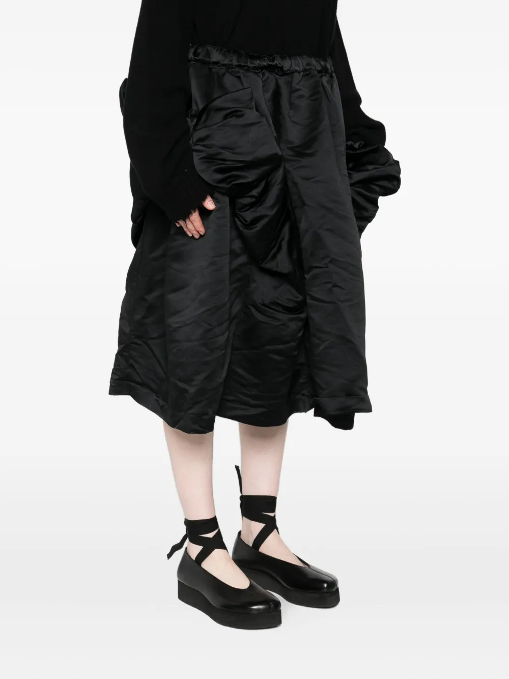 Comme Des Garçons Draped Skirt In Black