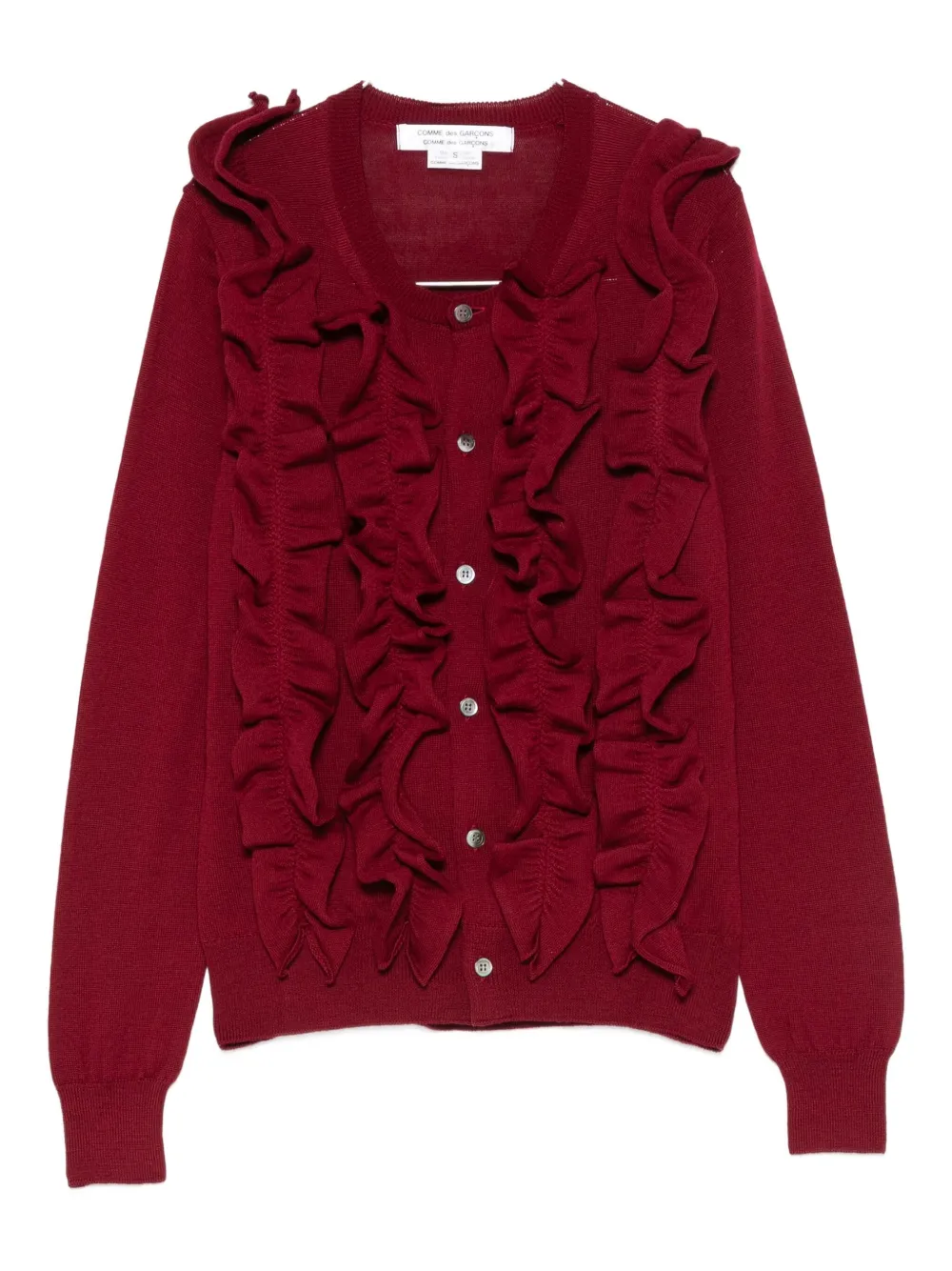 Comme Des Garçons Comme Des Garçons ruffled cardigan - Rosso