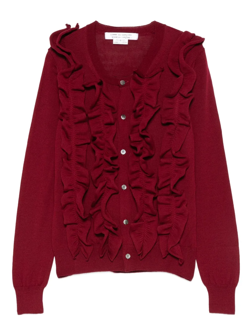 Comme Des Garçons Comme Des Garçons ruffled cardigan | Red | Image 1