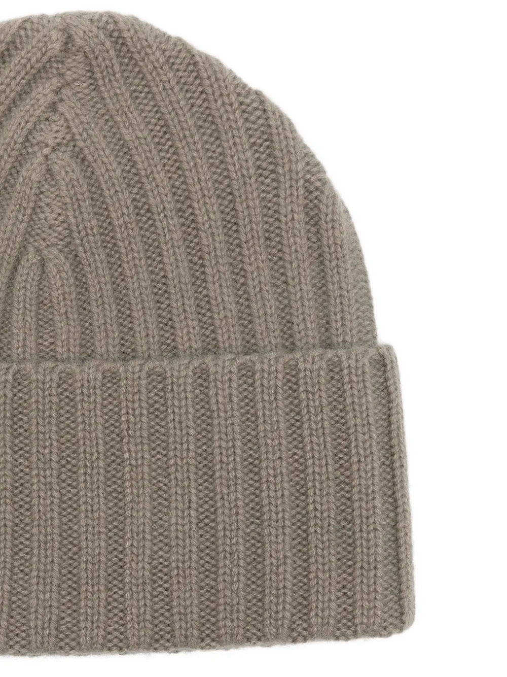  Liska Ribbed Cashmere Beanie Hat - Neutrals 