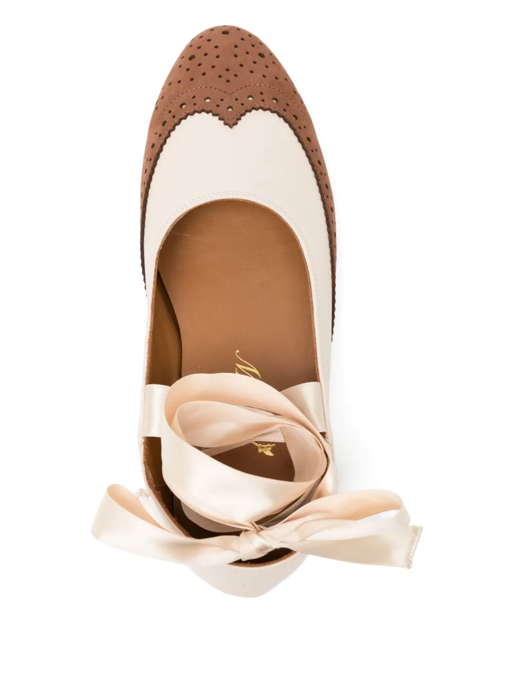 MASU Wing Tip balletschoenen Beige