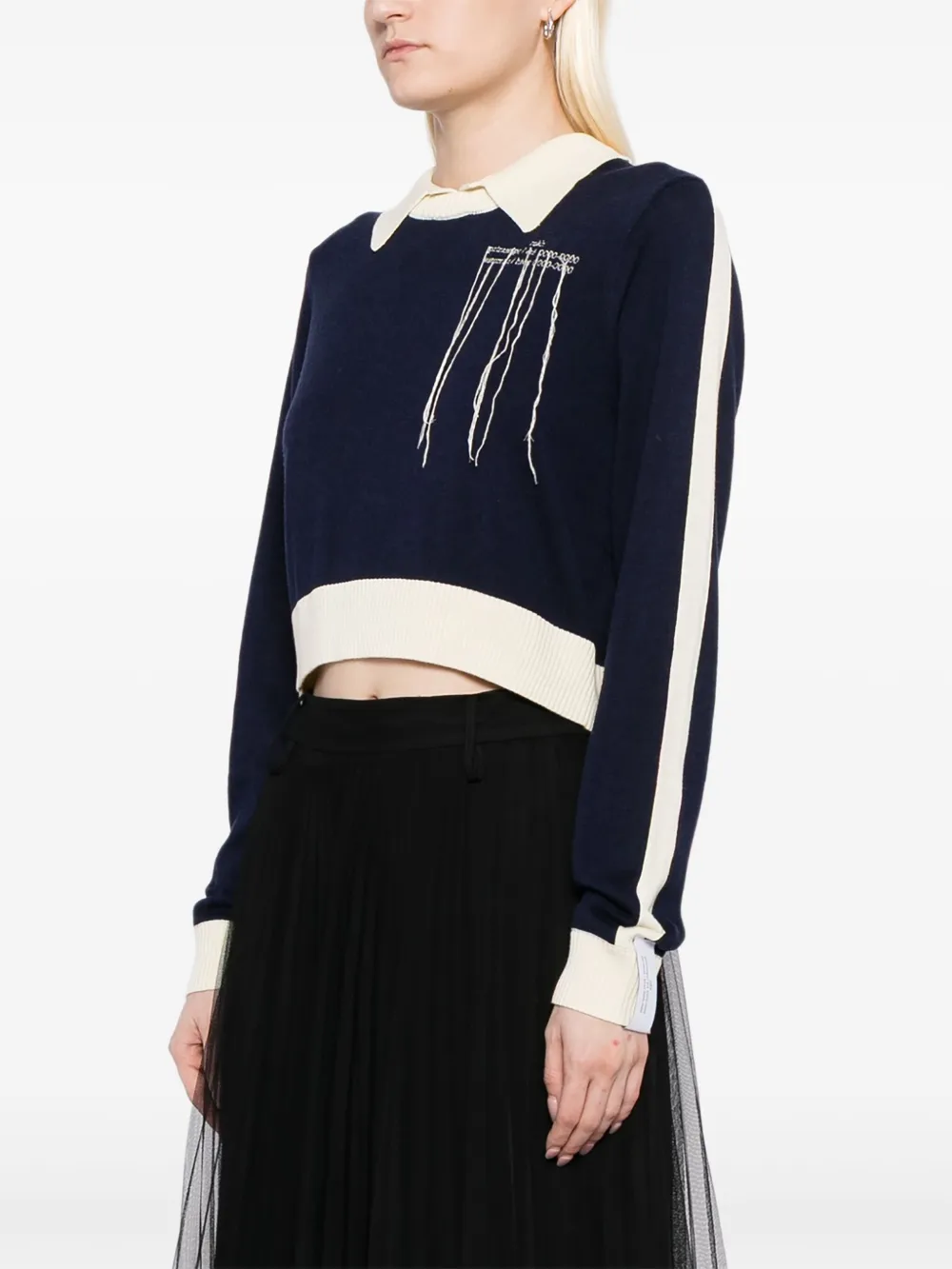 Rokh Top met geborduurd logo Blauw