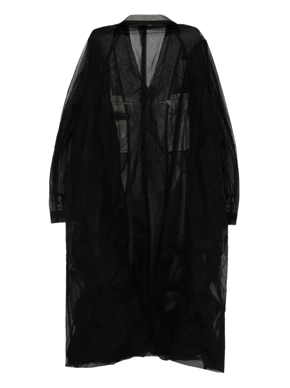 Comme Des Garçons Homme Deux Tulle Cloth Coat In Black