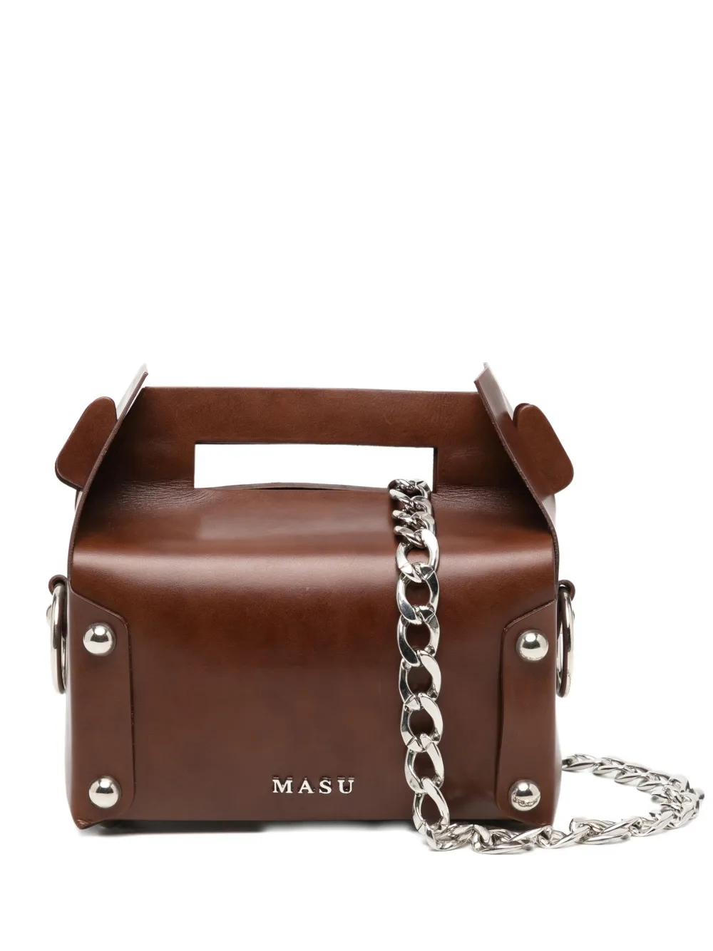 Masu Logo-plaque Tote Bag In Brown