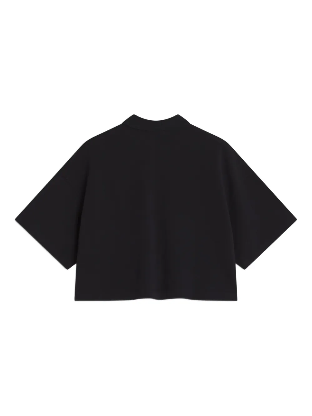Maison Kitsuné Cropped poloshirt met geborduurde vos Zwart