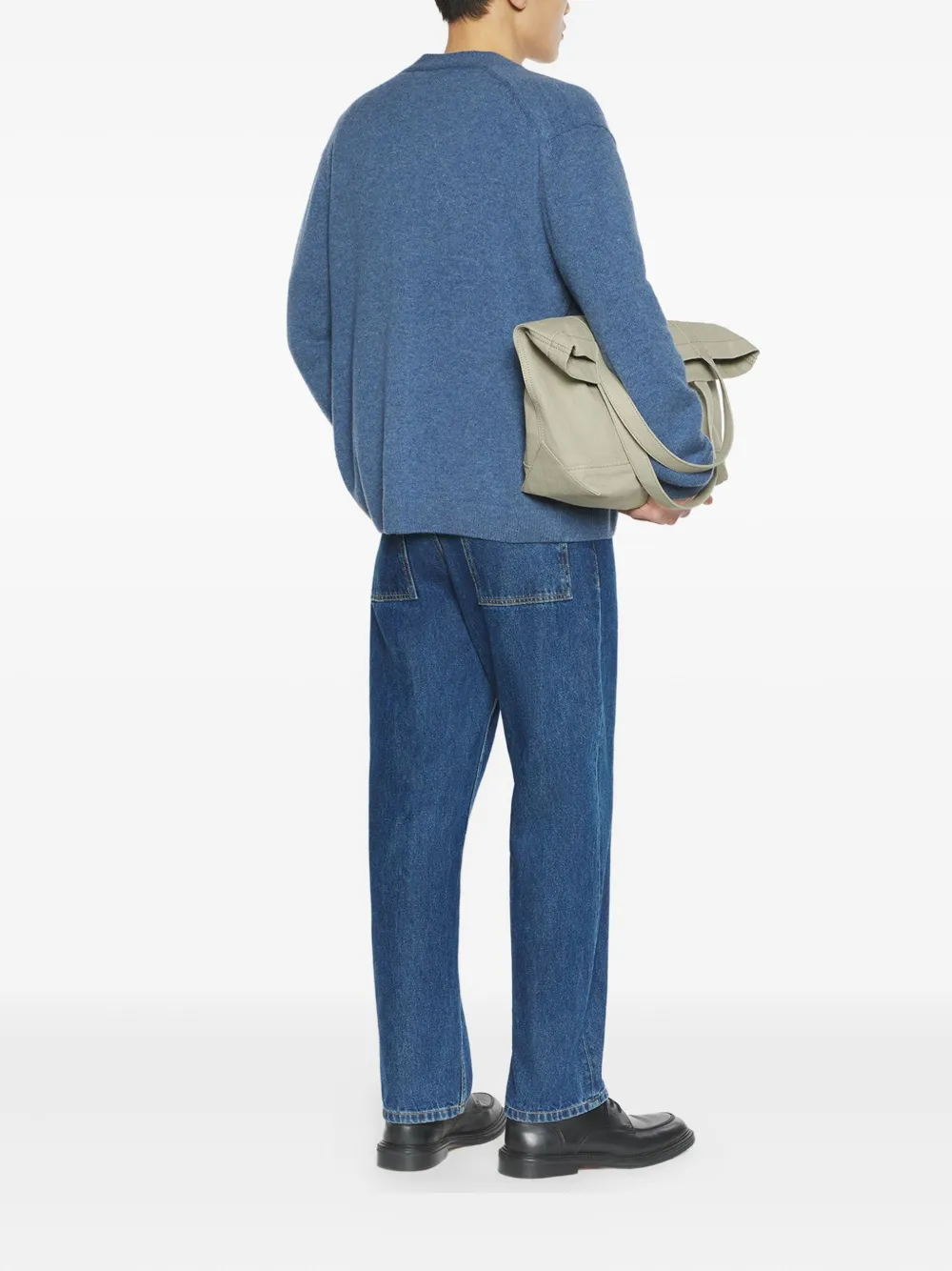 Maison Kitsuné Wollen vest met vossenkop-patch Blauw