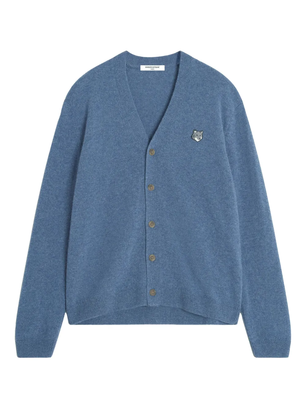 Maison Kitsuné フォックスパッチ カーディガン - ブルー Maison Kitsuné フォックスパッチ カーディガン - ブルー