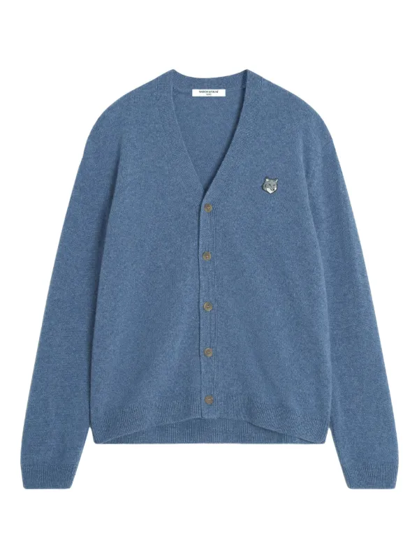 Maison Kitsuné フォックスパッチ カーディガン | ブルー | FARFETCH JP
